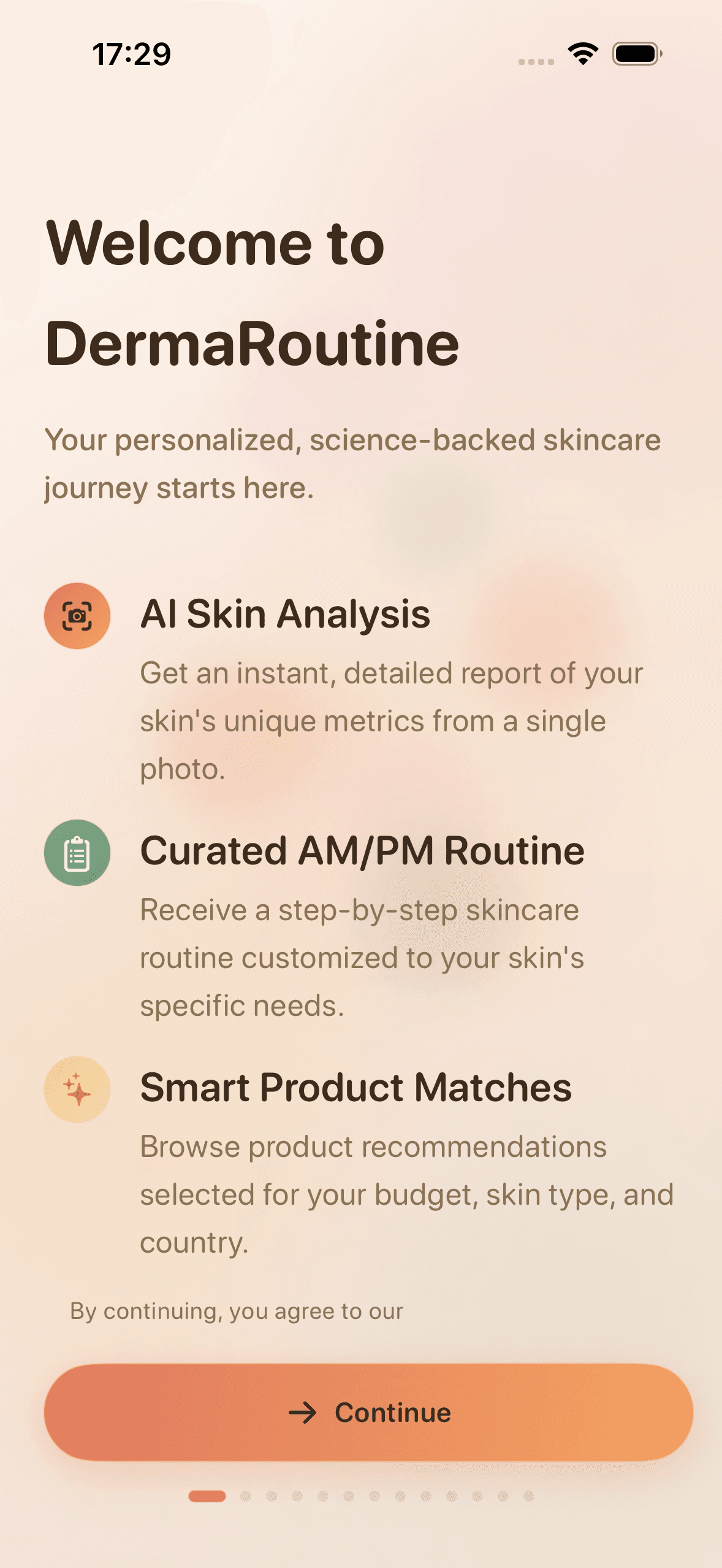 DermaRoutine Scan screen